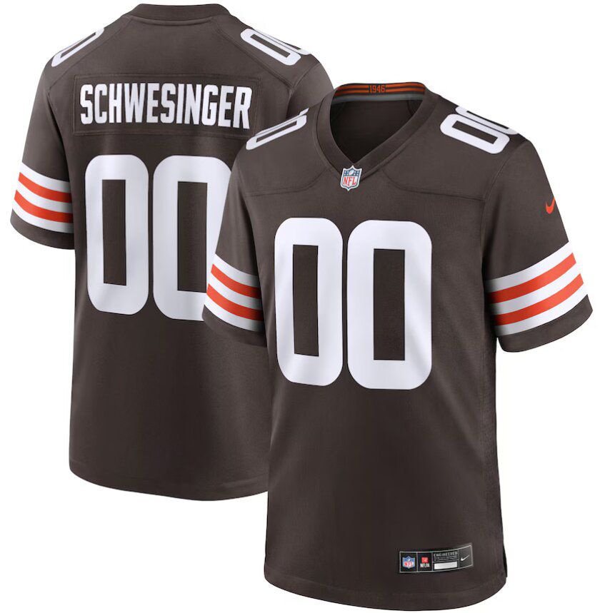 Men Cleveland Browns #00 Carson Schwesinger Brown Nike 2025 NFL Draft Game Jersey->cleveland browns->NFL Jersey